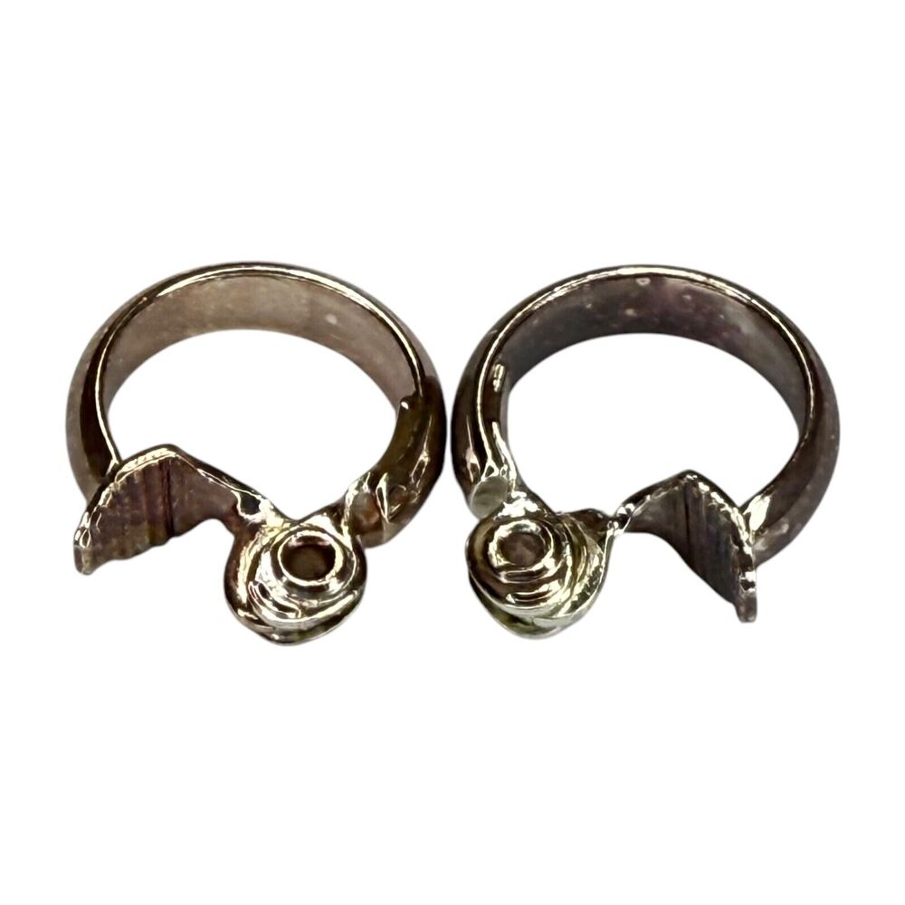 Vintage Silver-Tone Metal Hoop Ring Clip-on Earring Women's Fashion Jewelry - Picture 4 of 7